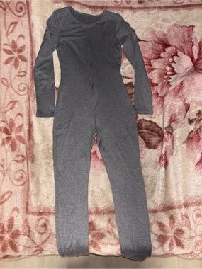 SHEIN Heather Gray Long-Sleeve Jumpsuit